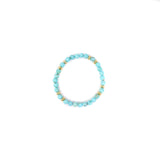 6mm Saucer Stretch Bracelet- Turquoise and 14k Gold