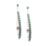 The Post Zuni Teardrop Hoops-Turquoise: 4"