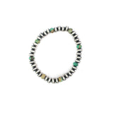 Saucer Stretch Bracelet With Turquoise - 7mm