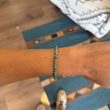 4mm Navajo Pearl Stretch Bracelet - Round Chip Turquoise