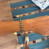 7mm Navajo Pearl Stretch Bracelet- Turquoise