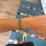 6mm Navajo Pearl Stretch Bracelet- Kingman Turquoise