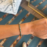 Multi Size Navajo Pearl Stretch- Round Green Turquoise