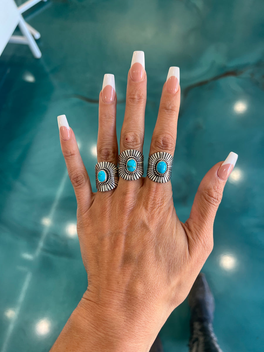 Cigar Band Ring - Turquoise