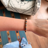 7mm Navajo Pearl Stretch Bracelet- Orange Spiny
