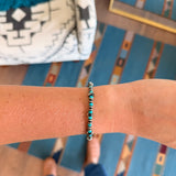 5mm Saucer Stretch Bracelet - White Buffalo/Turquoise