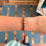 Machine Made Pearl Stretch Bracelet - 6mm Orange Spiny