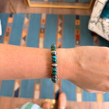 10mm Pearl Stretch Bracelet - Dark Turquoise