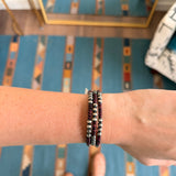 5mm Memory Wire Navajo Pearl Bracelet - Purple Spiny Oyster