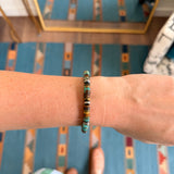 7mm Pearl Stretch Bracelet - Green Turquoise