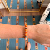 8mm Navajo Pearl Stretch Bracelet - Orange Spiny Oyster