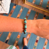 10mm Navajo Pearl Stretch Bracelet- Turquoise