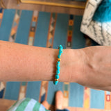 6mm Turquoise and 14k Gold Stretch Bracelet