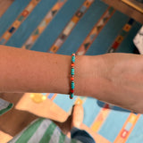 3mm Pearl Stretch Bracelet - Turquoise and Spiny Oyster
