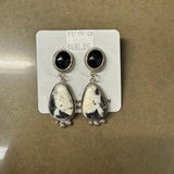 Onyx and White Buffalo Earrings