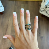 Navajo Pearl Stretch Ring - Turquoise