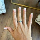 Navajo Pearl Stretch Ring - Turquoise