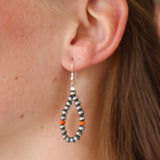 4mm Navajo Pearl Earrings- Orange Spiny