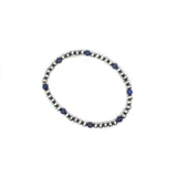4mm Navajo Pearl Stretch Bracelet - Lapis