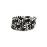 4mm - 7mm Memory Wire Navajo Pearl Bracelet - Onyx
