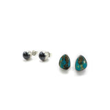 2025 BLACK FRIDAY: Turquoise Stud & 8mm Navajo Pearl Stud Set - J