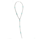 Graduated Navajo Pearl Lariat- Turquoise