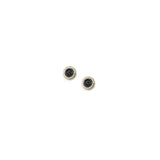 X Tiny Double Twist Round Studs - Onyx