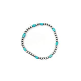 4mm Navajo Pearl Stretch Bracelet- Turquoise Slab