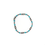 Multi Size Navajo Pearl Stretch- Round Turquoise