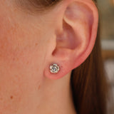 The Rose Studs- All Silver