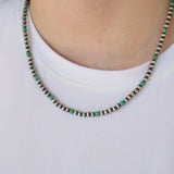 4mm Navajo Pearls- Green (w/ extender)