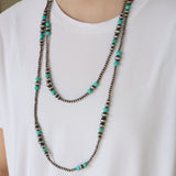 4-9mm Navajo Pearls- Sonoran Turquoise (60")