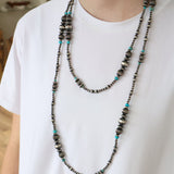 4-12mm Navajo Pearls- Textured (Turquoise 60")