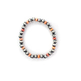 7mm Navajo Pearl Stretch Bracelet- Orange Spiny