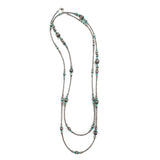 Textured Navajo Pearls- Turquoise (60")