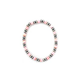 5mm Navajo Pearl Saucer Stretch Bracelet- Pink Conch