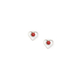 The Simple Wire Heart Studs - Coral