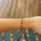 Multi Size Navajo Pearl Stretch Bracelet- Onyx