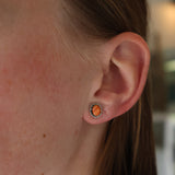 Double Twist Oval Studs - Orange Spiny Oyster