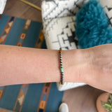 4mm Navajo Pearl Bracelet w/ Extension- Green/Brown Turquoise