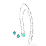 2025 BLACK FRIDAY - Single Stone Turquoise Necklace & Stud Set A.
