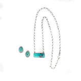 2025 BLACK FRIDAY - Single Stone Turquoise Necklace & Stud Set B.