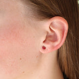 Tiny Heart Studs - Coral