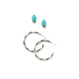 2025 BLACK FRIDAY: Turquoise Tear Drop Studs & Twist Hoops