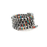 Navajo Pearl Memory Wire Bracelet- Multi