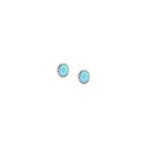 Double Twist Oval Studs - Blue Opal
