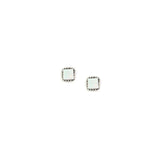 Double Twist Square Studs - White Opal