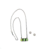 2025 BLACK FRIDAY - 3 Stone Palomino Bar Necklace & Silver Stud Set