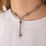 Textured Navajo Pearl Lariat (14 1/2")