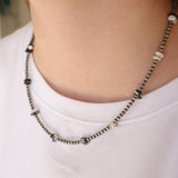 3mm Navajo Pearls- Chip White Buffalo (18")